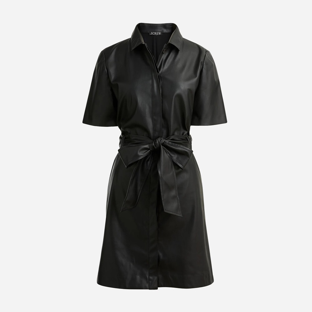 J Crew button down faux leather dress